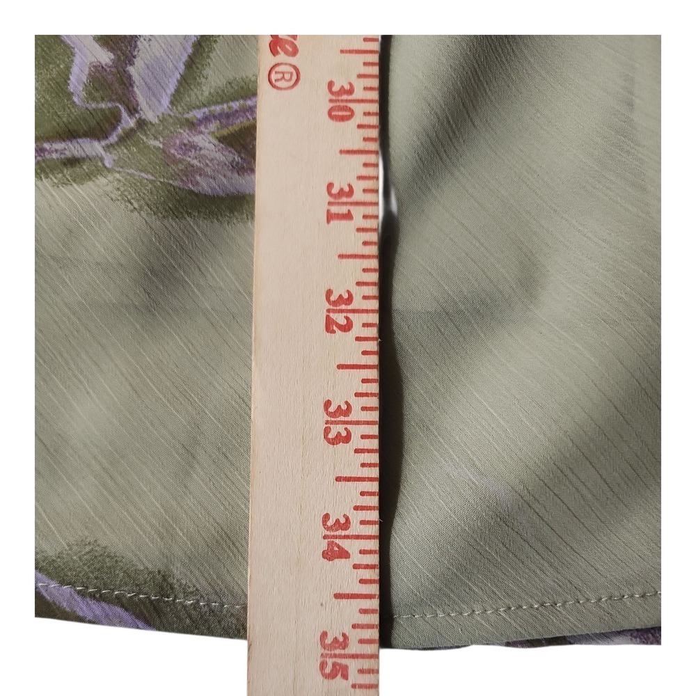 NWT Sage Green Rose Print Sleeveless Shift Dress Tie Neck Cottagecore M - Picture 10 of 13